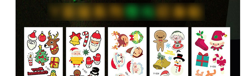 Fashion 4# Cartoon Christmas Luminous Waterproof Tattoo Sticker,Festival & Party Supplies
