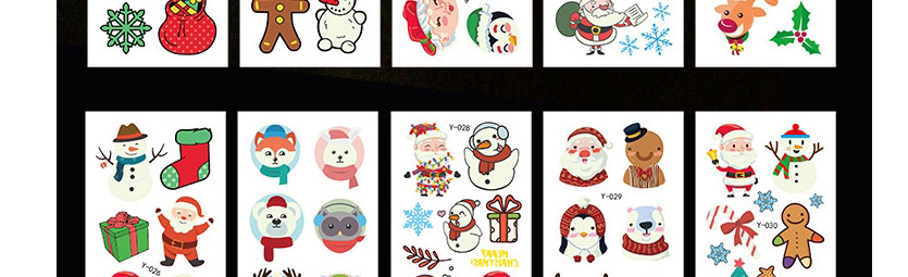 Fashion 4# Cartoon Christmas Luminous Waterproof Tattoo Sticker,Festival & Party Supplies