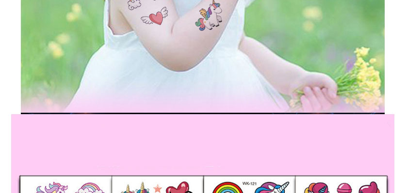 Fashion Unicorn Wk-123 Cartoon Unicorn Mermaid Single Tattoo Sticker,Festival & Party Supplies