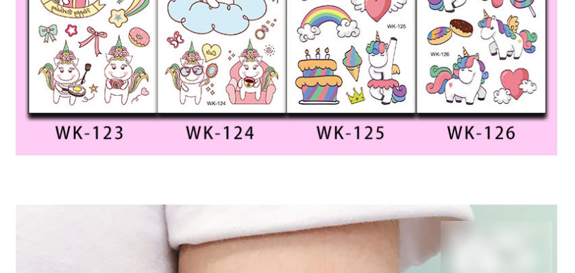 Fashion Unicorn Wk-123 Cartoon Unicorn Mermaid Single Tattoo Sticker,Festival & Party Supplies
