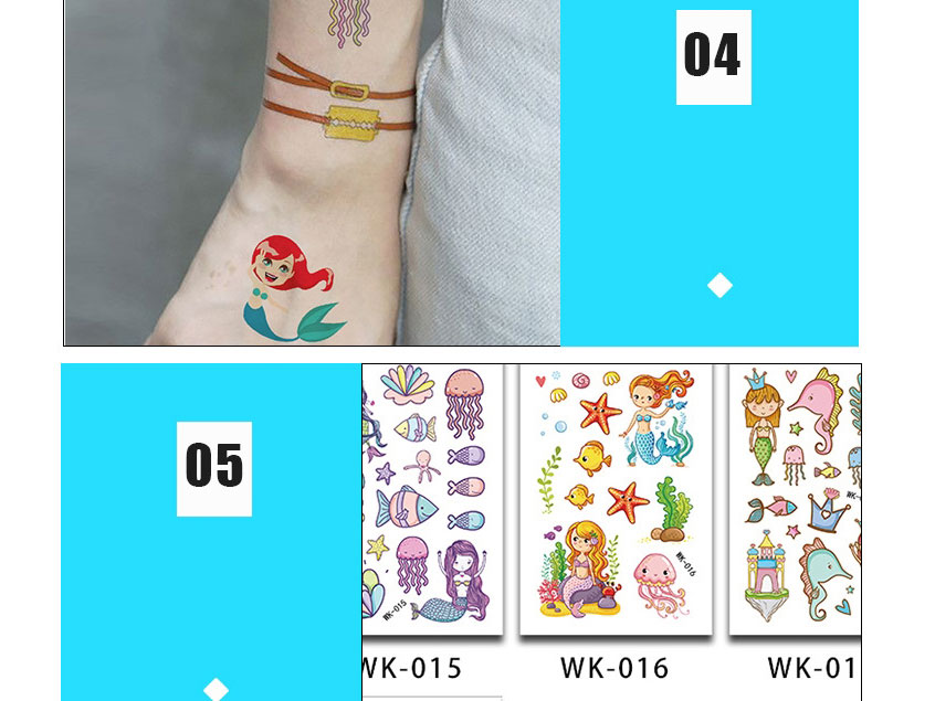 Fashion Mermaid Wk-169 Cartoon Mermaid Sticker Tattoo Sticker,Festival & Party Supplies