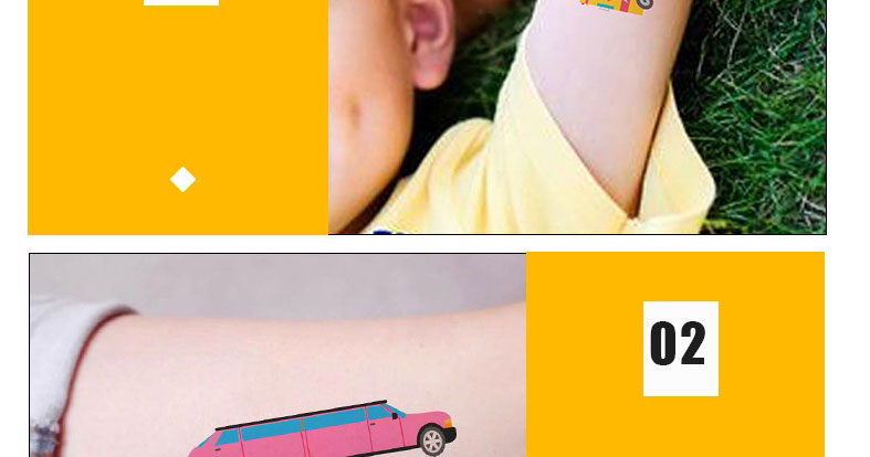 Fashion Vehicle Wk-085 Cartoon Car Airplane Robot Sticker Tattoo Stickers,Festival & Party Supplies
