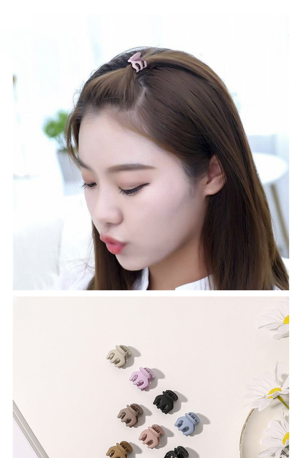 Fashion Korean Fan Resin Mini Frosted Gripper,Hair Claws