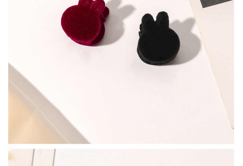 Fashion Rabbit Black Mini Flocking Bunny Ears Catch,Hair Claws