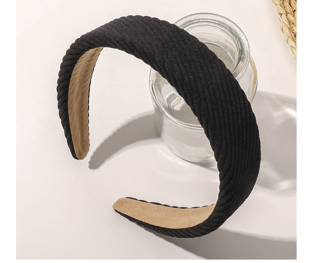 Fashion Black Twill Corduroy Wide Brim Headband,Head Band