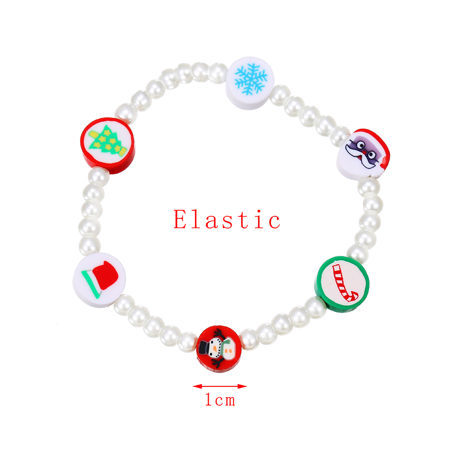 Fashion Snowman Christmas Series Soft Ceramic Pearl Beaded Bracelet,Beaded Bracelet