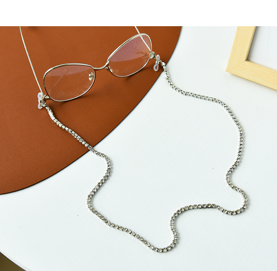 Fashion Silver Alloy Diamond-studded Geometric Glasses Chain,Sunglasses Chain