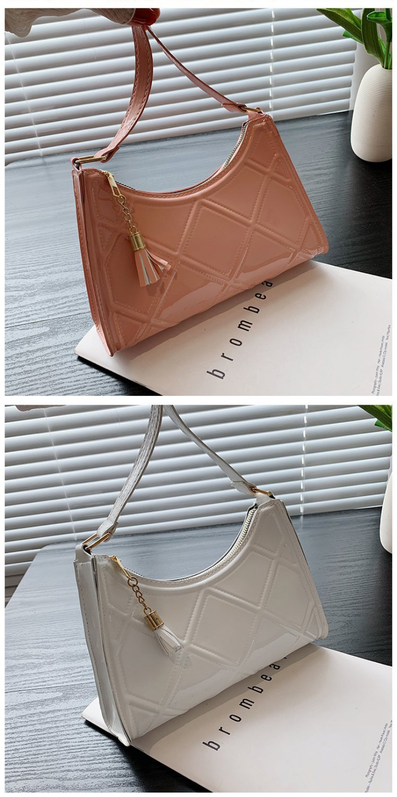 Fashion White Plush Zipper Handbag,Handbags