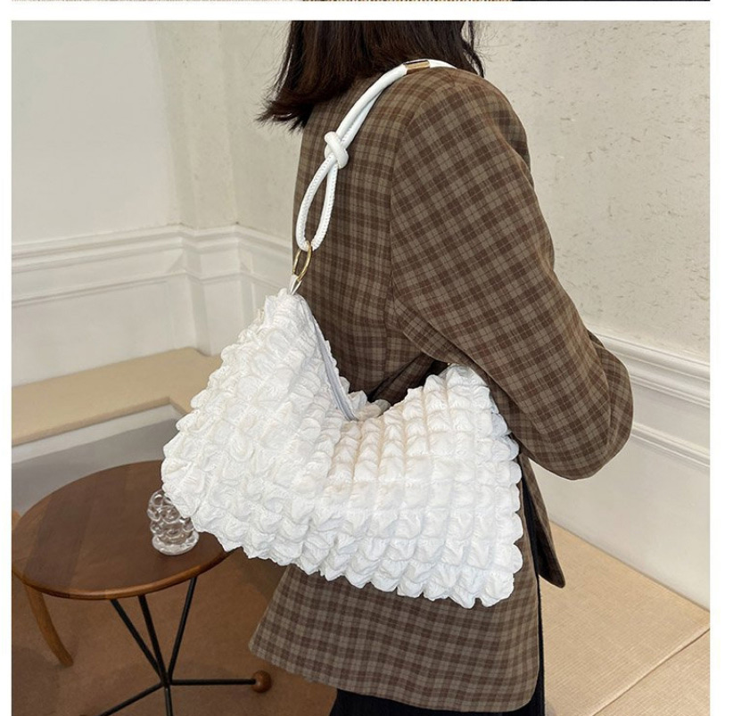 Fashion Black Cloud Rhombus Pleated Crossbody Bag,Shoulder bags