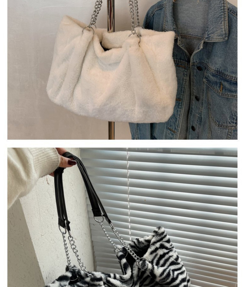 Fashion White Plush Large Capacity Shoulder Bag,Messenger bags