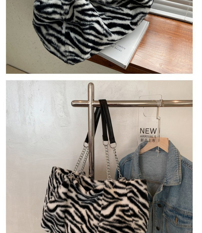 Fashion Horse Plush Zebra Print Large Capacity Shoulder Bag,Messenger bags