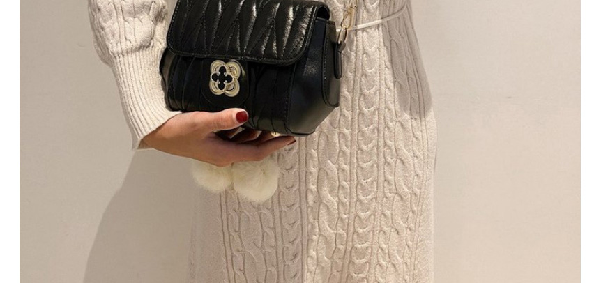 Fashion Black Pu Rhombus Embroidered Crossbody Bag,Shoulder bags