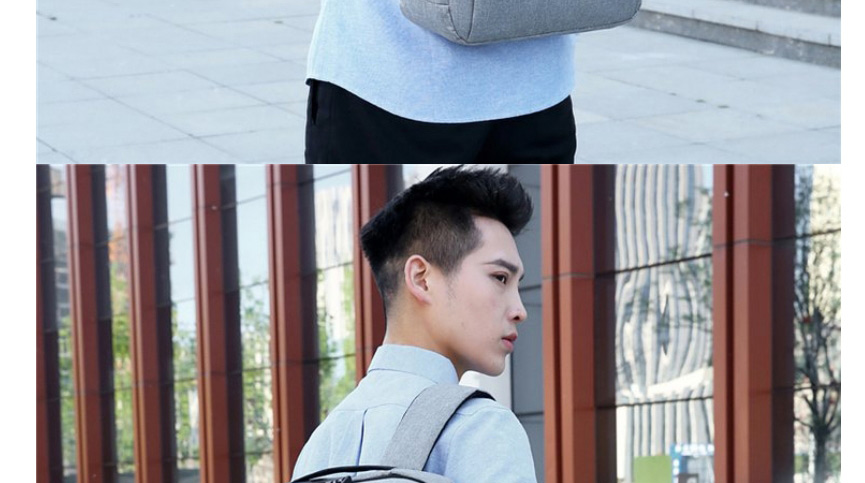 Fashion Grey Oxford Bra Chain Shoulder Computer Bag,Backpack