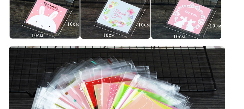 Fashion Frosted Little Bit 10*10+3 Geometric Printing Food Bagging,Festival & Party Supplies