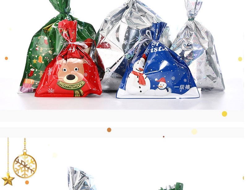 Fashion 44*60cm Laser Snowflake Christmas Print Flat-mouth Ties Gift Bag,Festival & Party Supplies