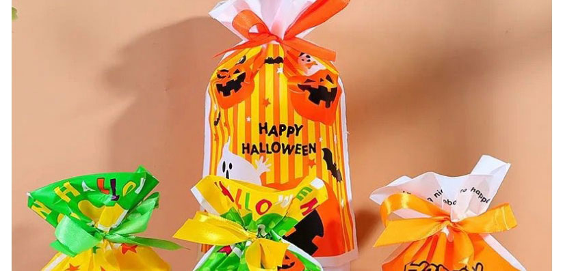 Fashion Ghost Pumpkin-drawstring Bag Halloween Printed Drawstring Drawstring Gift Bag 50pcs,Festival & Party Supplies