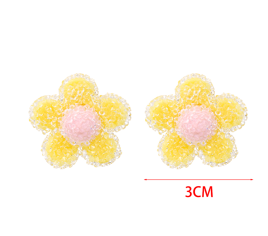 Fashion White Resin Flower Earrings,Stud Earrings