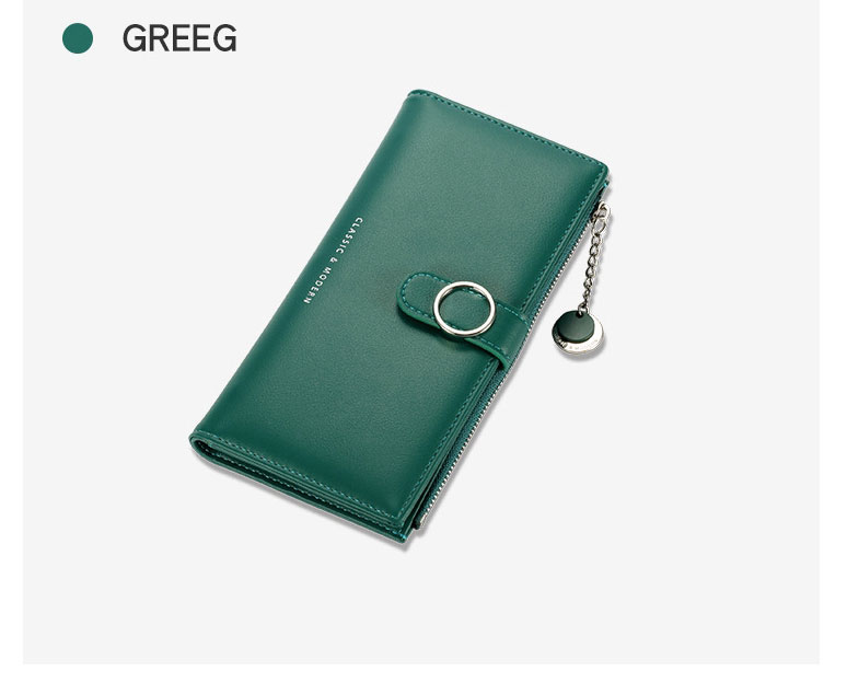 Fashion Green Multi-card Zip Wallet,Wallet