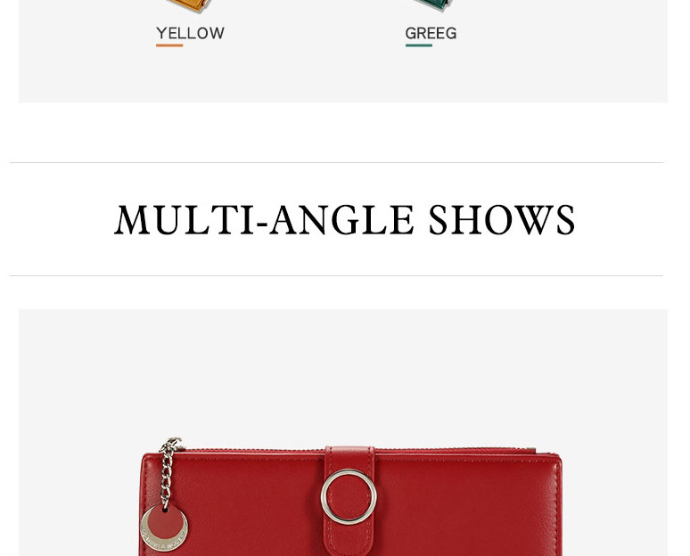 Fashion Yellow Multi-card Zip Wallet,Wallet