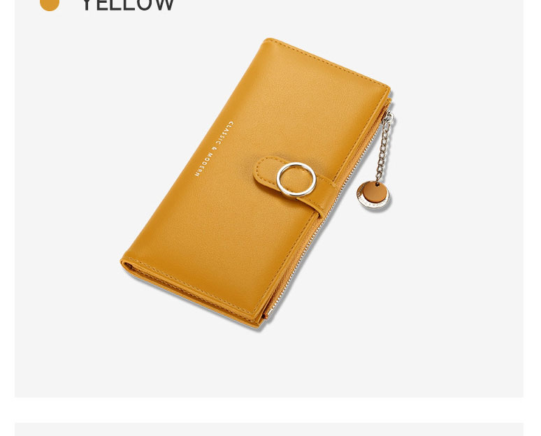 Fashion Yellow Multi-card Zip Wallet,Wallet