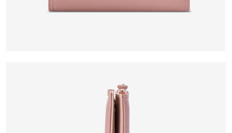 Fashion Pink Multi-card Position Zipper Wallet,Wallet