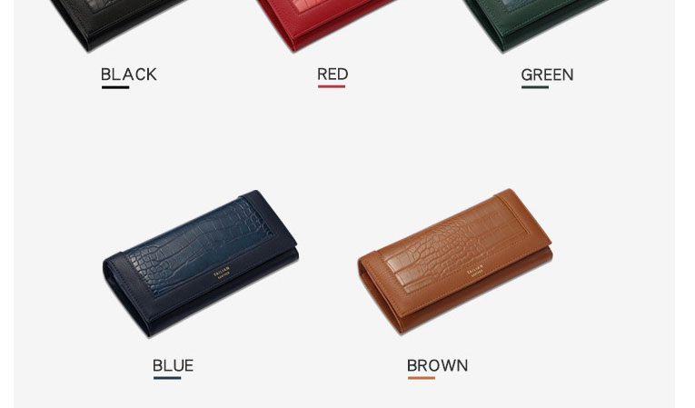 Fashion Blue Pu Crocodile Pattern Wallet,Wallet