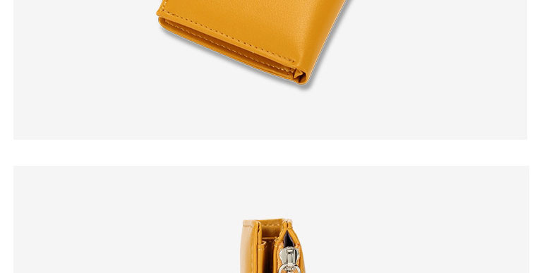 Fashion Yellow Multi-card Two-fold Pu Leather Wallet,Wallet
