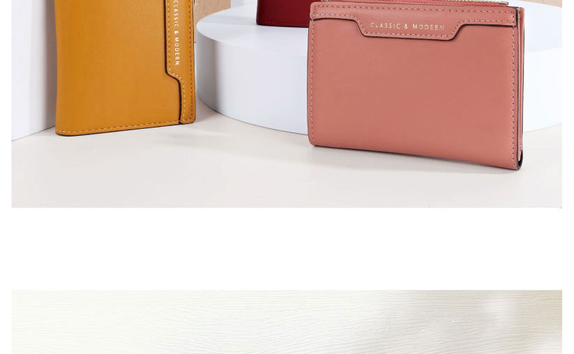 Fashion Pink Multi-card Buckle Wallet,Wallet