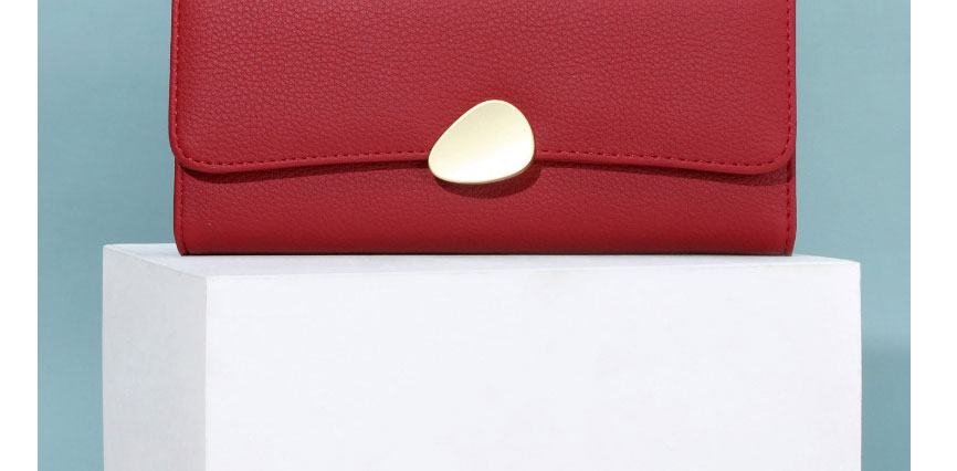 Fashion Blue Lychee Tri-fold Wallet,Wallet