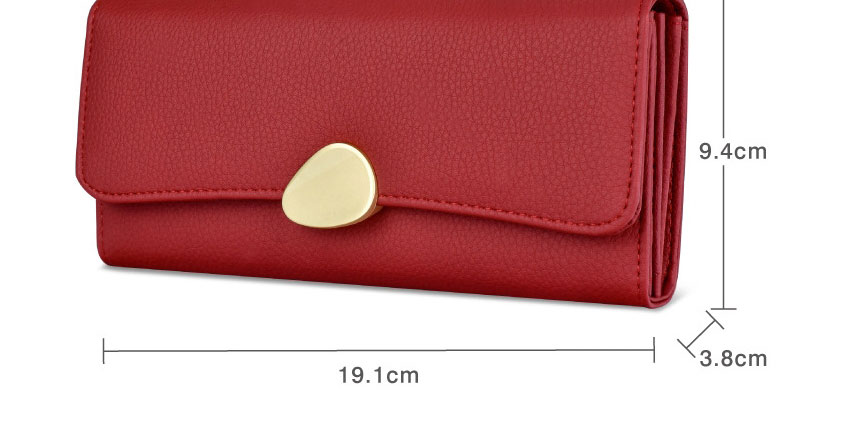 Fashion Blue Lychee Tri-fold Wallet,Wallet