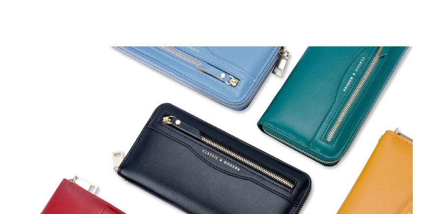 Fashion Red Long Multi-card Zipper Wallet,Wallet
