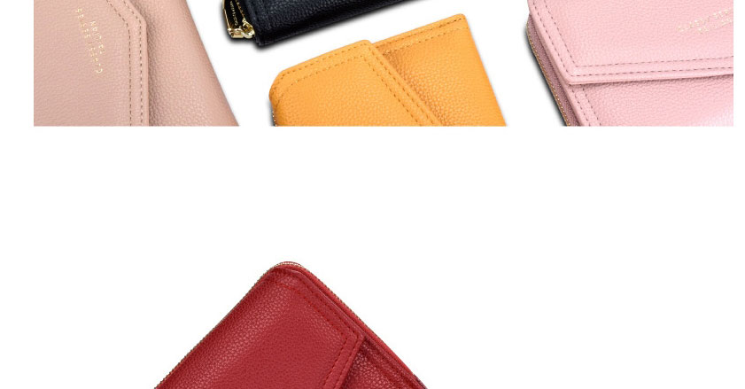 Fashion Apricot Brown Pu Leather Flip Square Coin Purse,Wallet