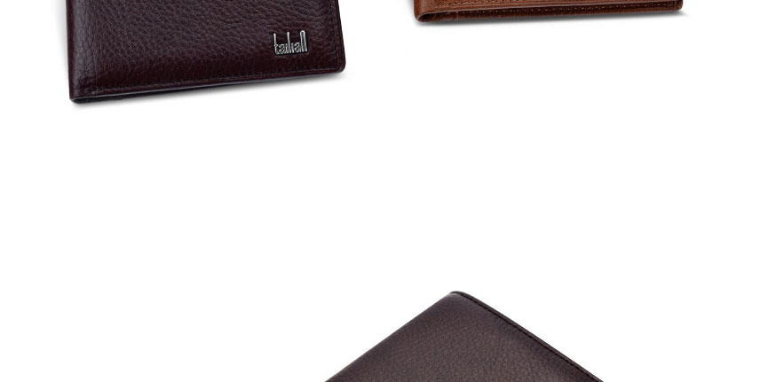 Fashion Light Brown Leather Multi-card Pocket Wallet,Wallet