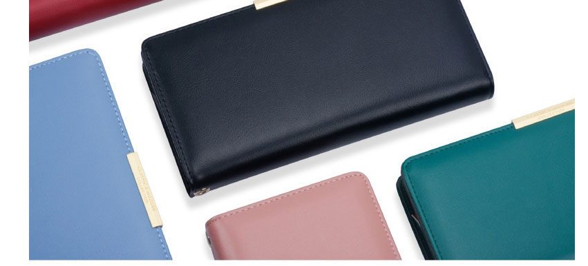 Fashion Blue Large-capacity Multi-card Zipper Wallet,Wallet