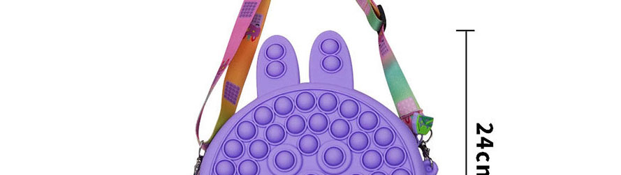 Fashion Purple Silicone Pressing Cartoon Diagonal Bag,Shoulder bags