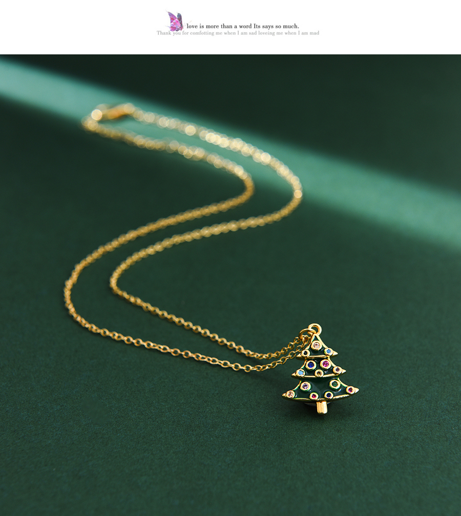 Fashion Green Copper Drop Oil Christmas Tree Beaded Bracelet,Bracelets