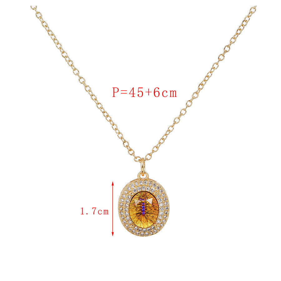 Fashion Red Copper Inlaid Zirconium Round Necklace,Necklaces