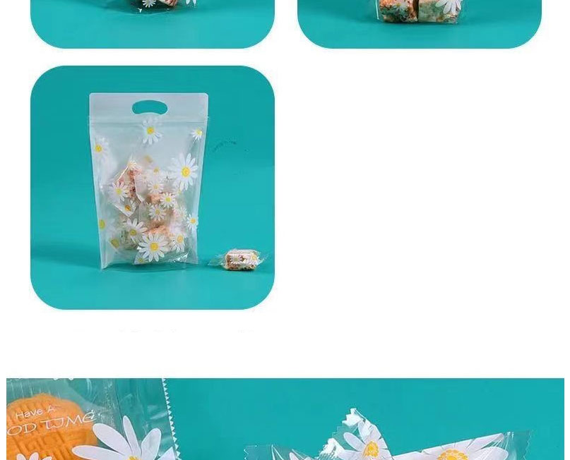 Fashion Small Daisy 10*15.5 Flat Mouth 50 With Tie Wire Daisy Print Candy Help Bag (100 Pcs),Festival & Party Supplies