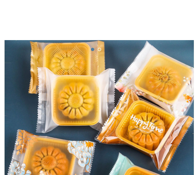 Fashion Blessing Mid-autumn Festival 9*11.5cm Flat Mouth Geometric Printing Plastic Moon Cake Machine-sealed Packaging Bag (100 Pcs),Festival & Party Supplies
