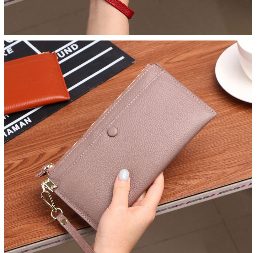 Fashion Taro Purple Cowhide Multifunctional Zipper Wallet,Wallet