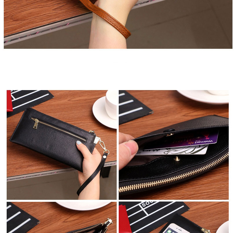 Fashion Taro Purple Cowhide Multifunctional Zipper Wallet,Wallet