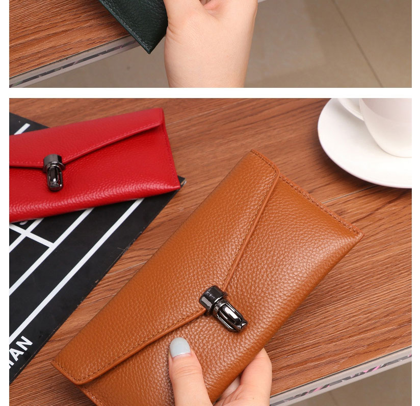 Fashion Natural Cowhide Zipper Long Wallet,Wallet