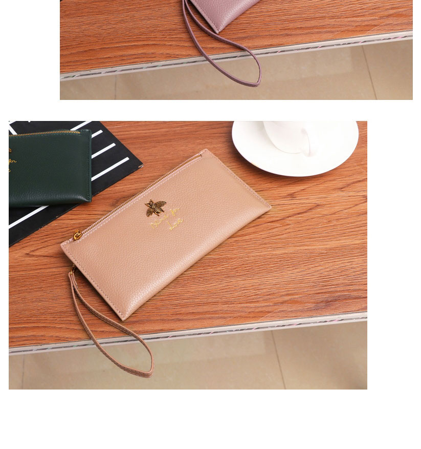 Fashion Green Letter Embroidered Zipper Long Wallet,Wallet