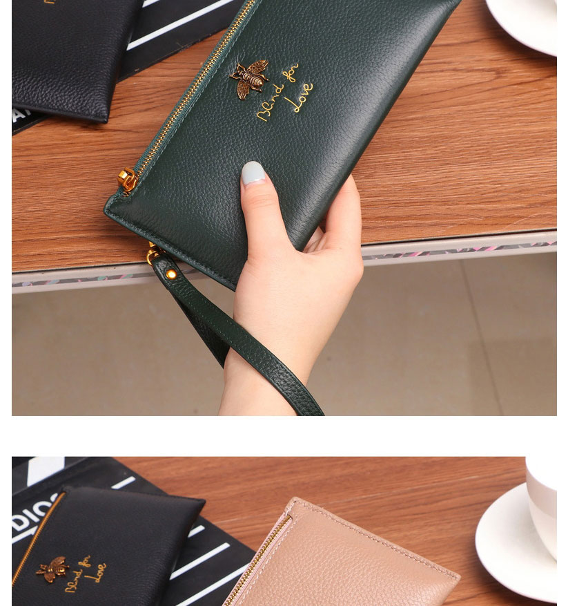 Fashion Black Letter Embroidered Zipper Long Wallet,Wallet