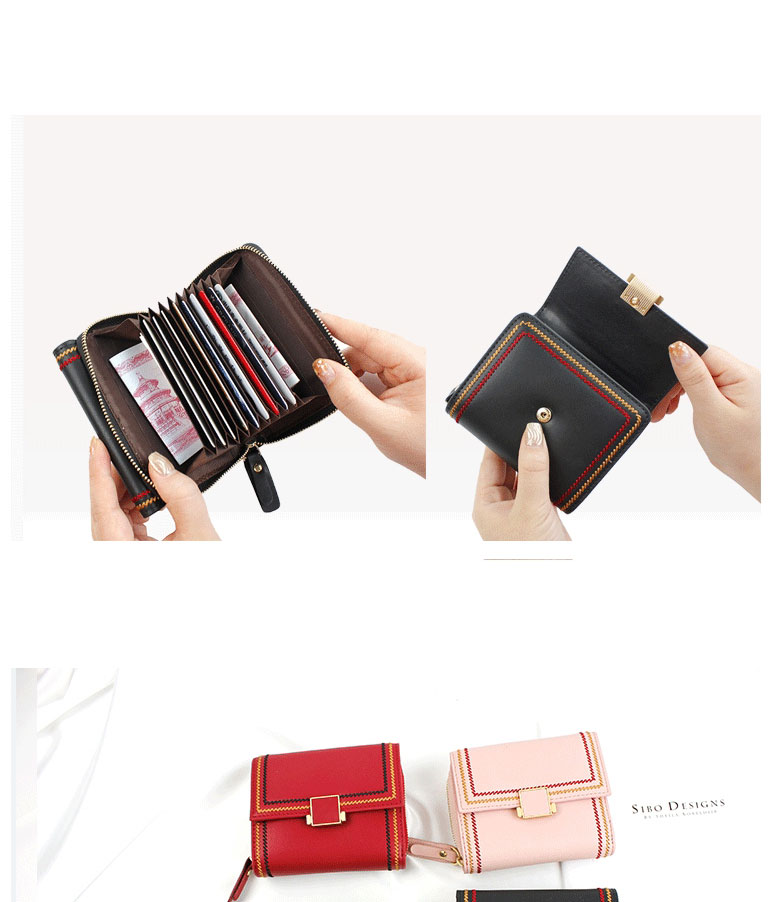 Fashion Wine Red Multi-card Large-capacity Wallet,Wallet