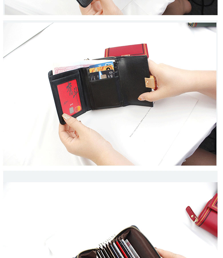 Fashion Wine Red Multi-card Large-capacity Wallet,Wallet