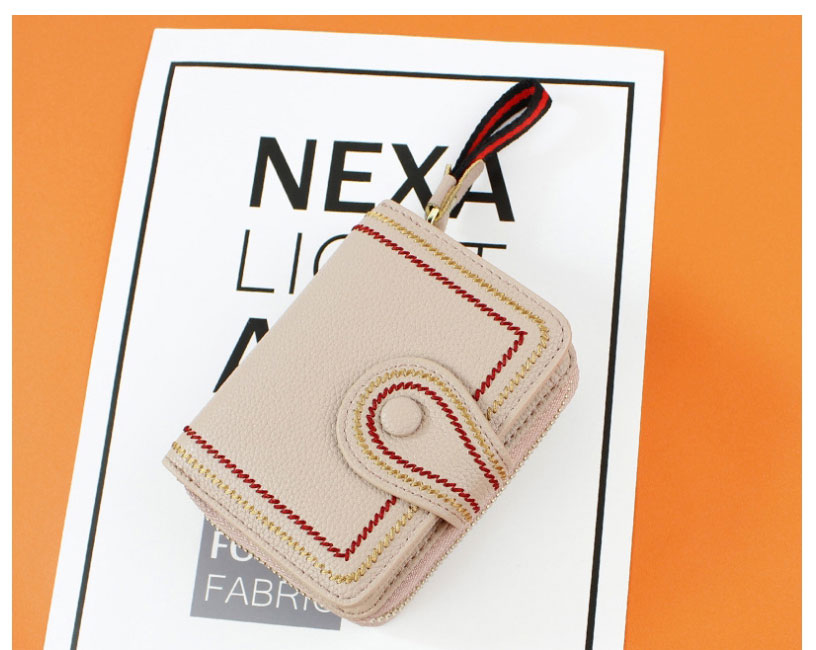 Fashion Pink Leather Multi-card Pocket Wallet,Wallet