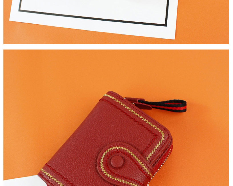 Fashion Pink Leather Multi-card Pocket Wallet,Wallet