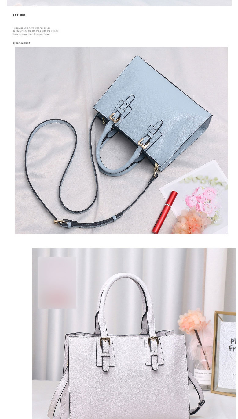 Fashion Small Light Blue Large-capacity Leather Crossbody Bag,Shoulder bags