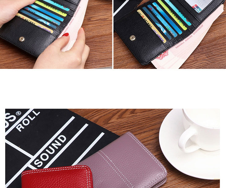 Fashion Green Leather Two-fold Multifunctional Wallet,Wallet
